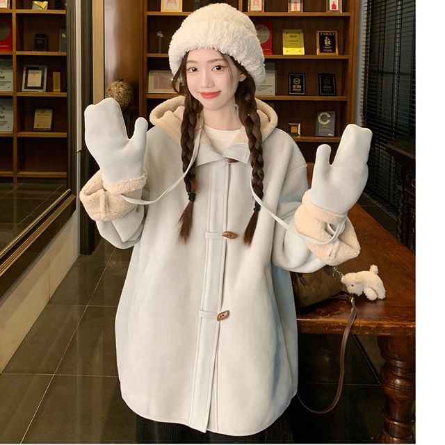Duwnie-Set Plain Duffle Jacket Gloves