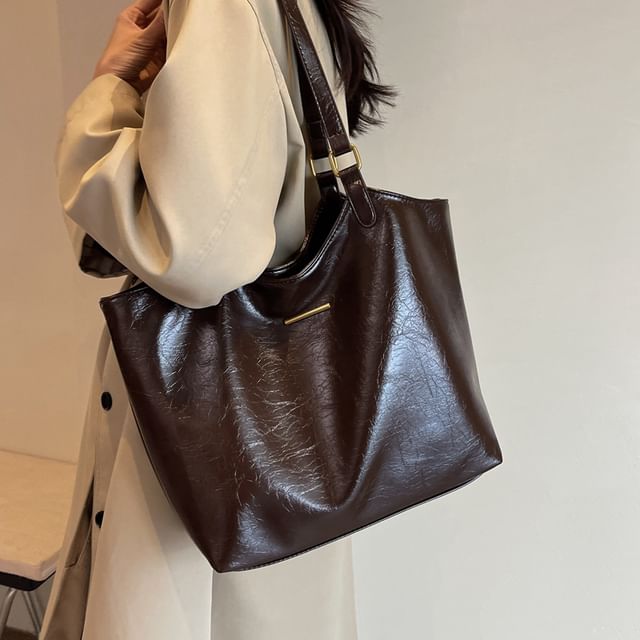 KOCORE-Faux Leather Tote Bag