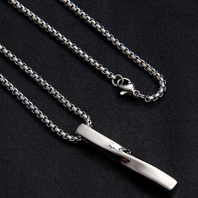 Malikasa-Twisted Bar Pendant Alloy Necklace