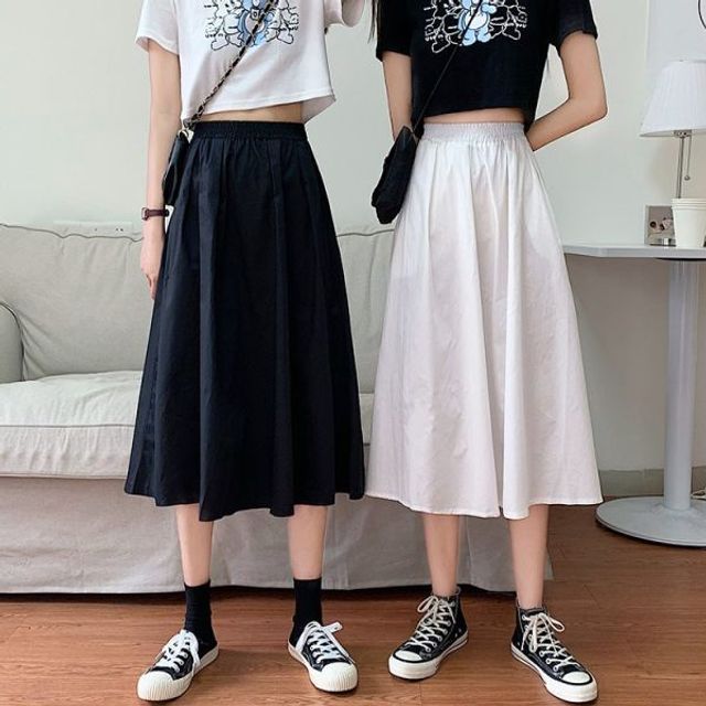 Everose-Plain A-Line Skirt