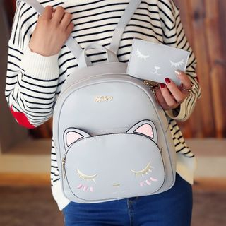 Merlain - Cat Faux Leather Backpack | YesStyle