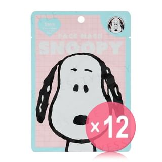 SHOBIDO - Snoopy Face Sheet Mask 2 Pink (x12) (Bulk Box)
