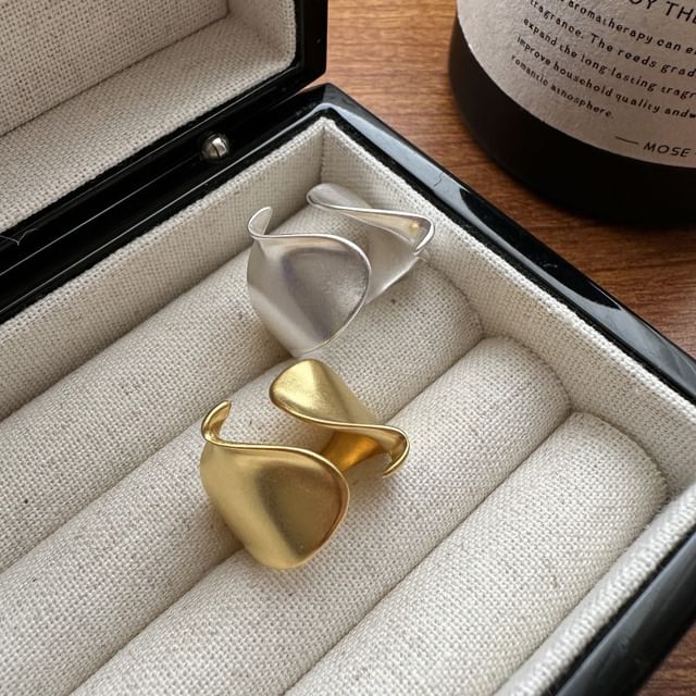 Seirios-Frosted Irregular Alloy Open Ring