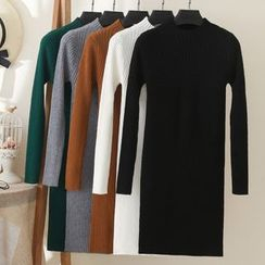 LIFIA - Long-Sleeve Ribbed Knit Top / Dress