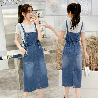 midi dungaree dress