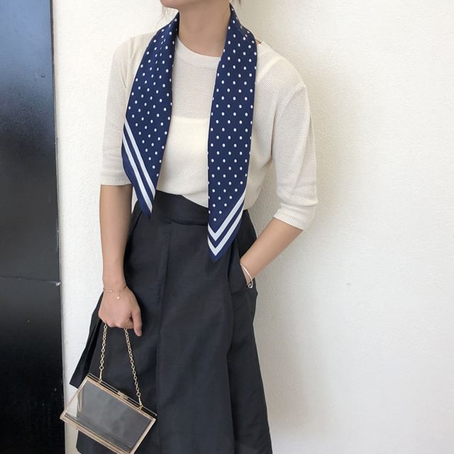 Frior-Dotted Square Scarf
