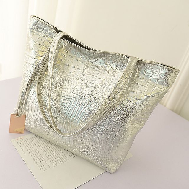 Letheroni-Croc Grain Tote Bag