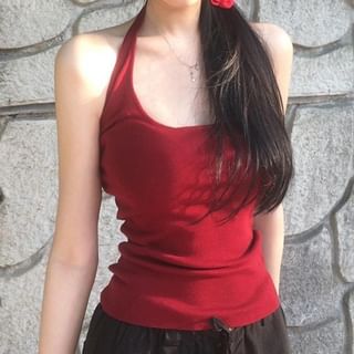 Dreamkura-Halter Plain Top