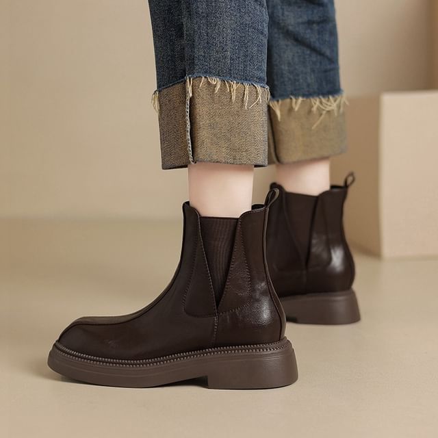 Cinnabelle-Platform Chunky Heel Short Boots