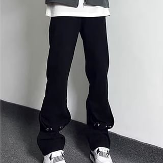 Kimeya-Mid Rise Plain Panel Bootcut Jeans