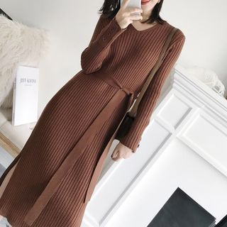 knit midi dress long sleeve