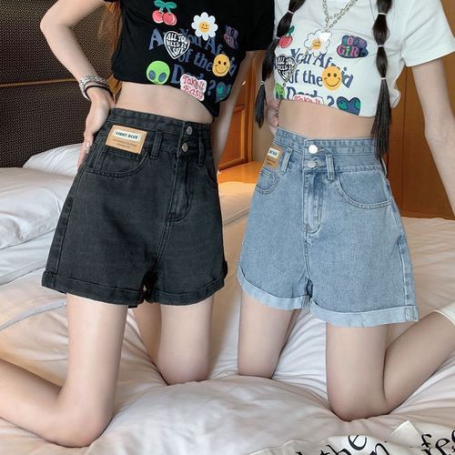 Buy Denim Bermuda Shorts Women High Waisted Jean Shorts Wide Legs Womens  Shorts Vintage Loose Shorts Online in India - Etsy
