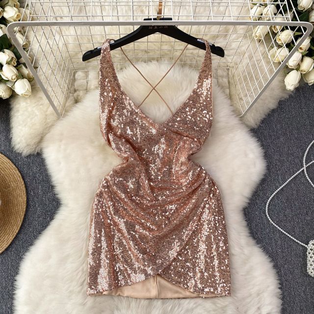 Lucuna - Sleeveless Sequined Shirred Mini Bodycon Dress | YesStyle Lucuna - Sleeveless Sequined Shirred Mini Bodycon Dress | YesStyle