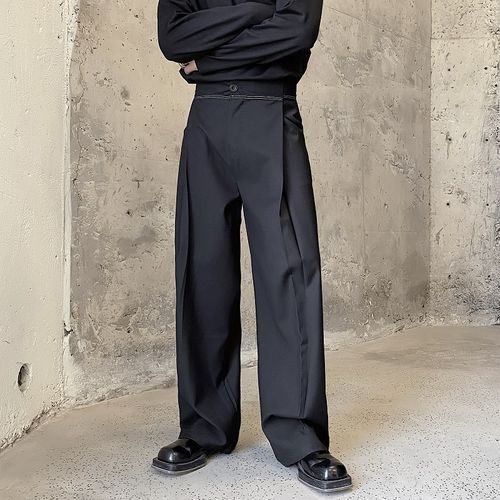 Bjorn - High Waist Plain Wide Leg Dress Pants