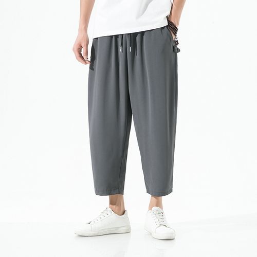 Oryake - Plain Cropped Baggy Pants