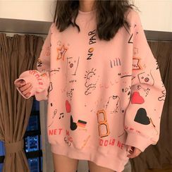 HYAKU - Printed Oversize Pullover HYAKU - Printed Oversize Pullover