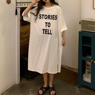 short sleeve midi t shirt dress