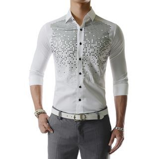 TheLees - Beaded-Front Shirt | YesStyle