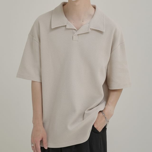 DAZO Studios-Short Sleeve Plain Polo Shirt