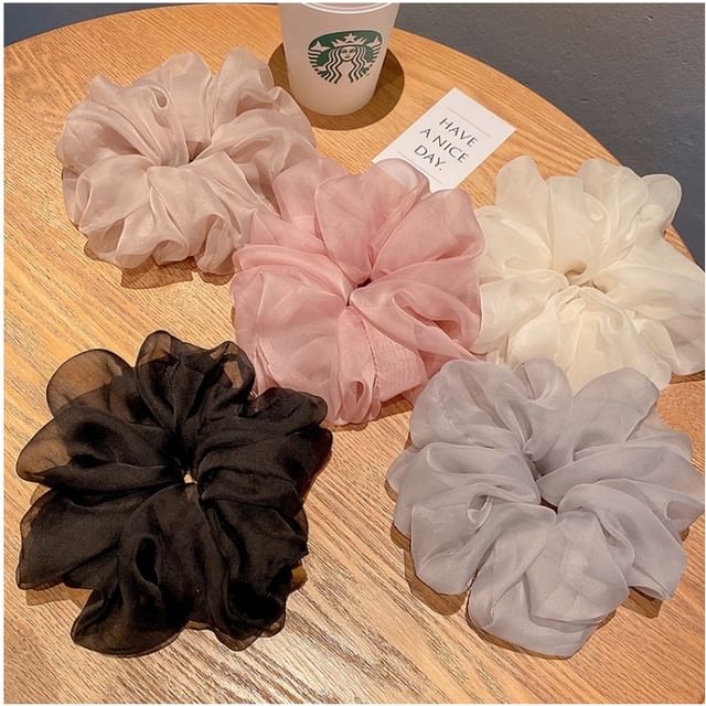 Daeuni-Plain Satin Hair Scrunchie