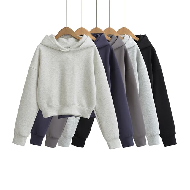 plain cropped hoodie