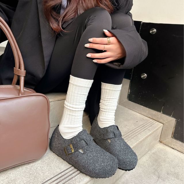 FRAISO-Buckled Mules Slip-Ons