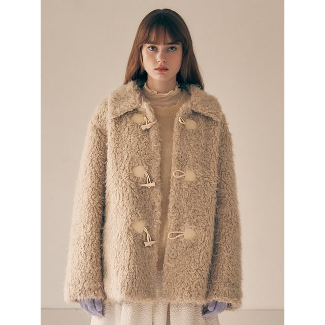 rolarola - Eco-Fur Half Duffle Coat (Beige) | YesStyle