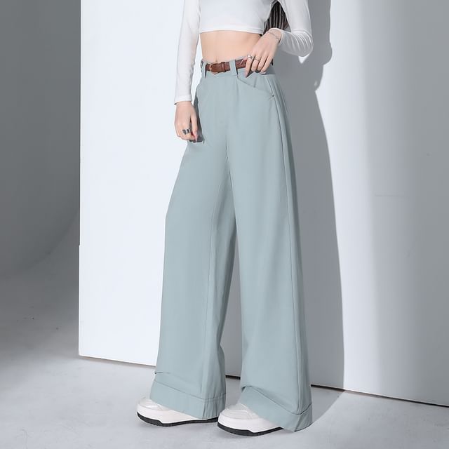 Dragan Pulse-High Waist Plain Wide Leg Cargo Pants