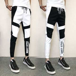 Bay Go Mall - Letter Color Block Skinny Sweatpants | YesStyle