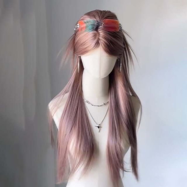 Jasmintinea-Set Long Full Wig - Straight Wig Cap