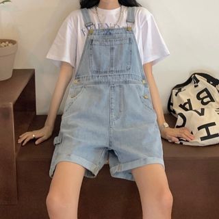 Denim dungaree hotsell shorts h