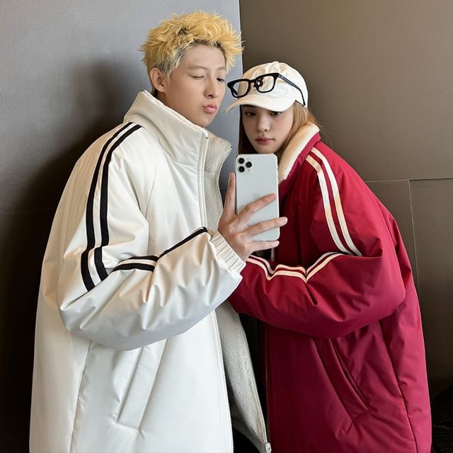 Bay Go Mall-Couple Matching Fleece Zip-Up Jacket