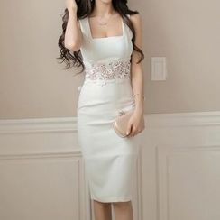 Aurora - Sleeveless Lace-Panel Dress