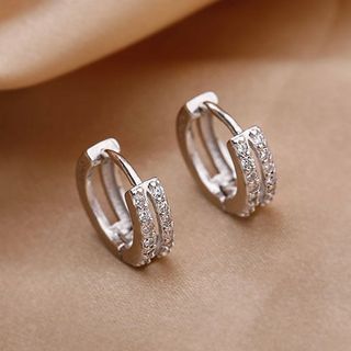 Kamuel-Rhinestone Hoop Earring