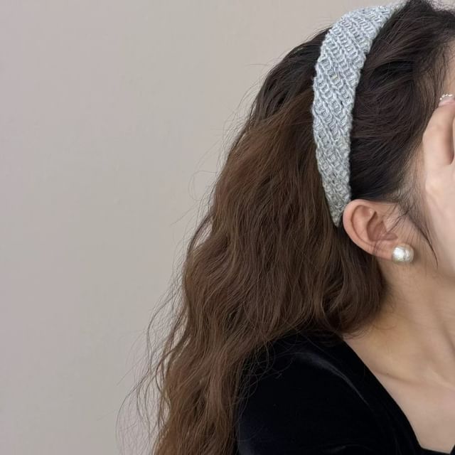Ordinario-Textured Knit Headband Knit Scrunchie