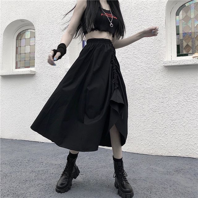 Malnia Home - Drawstring A-Line Skirt | YesStyle