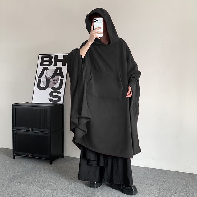Patow-Drop Shoulder Plain Long Hoodie