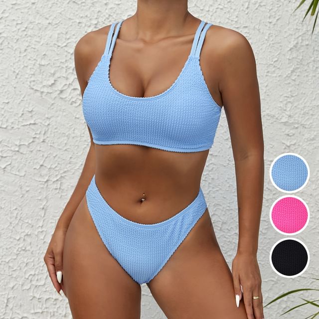 CUCURBIT-Plain Textured Bikini Set