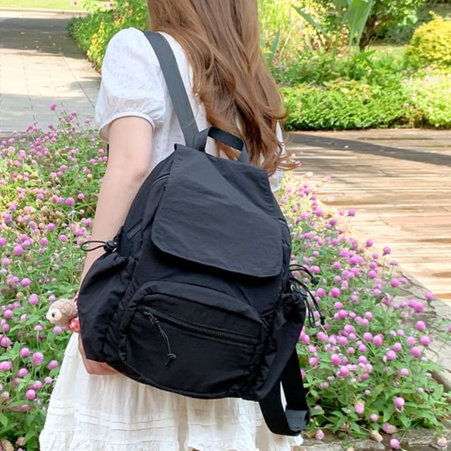 Hikuozy-Drawstring Multi-Pocket Backpack
