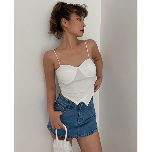 Colada - Asymmetrical Bustier Top in 5 Colors | YesStyle