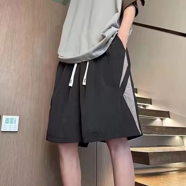 Acrius-Mid Rise Paneled Shorts