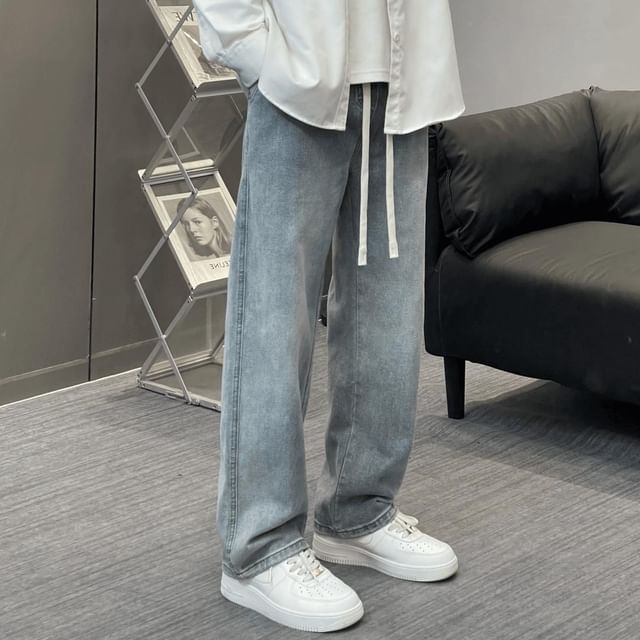 Diphon-High Waist Straight Leg Jeans