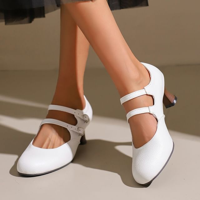 Queen Zoo-Low Heel Plain Mary Jane Pumps