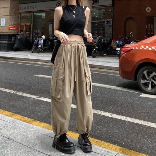 Drawstring Baggy Cargo Pants  Baggy Cargo Pants Streetwear