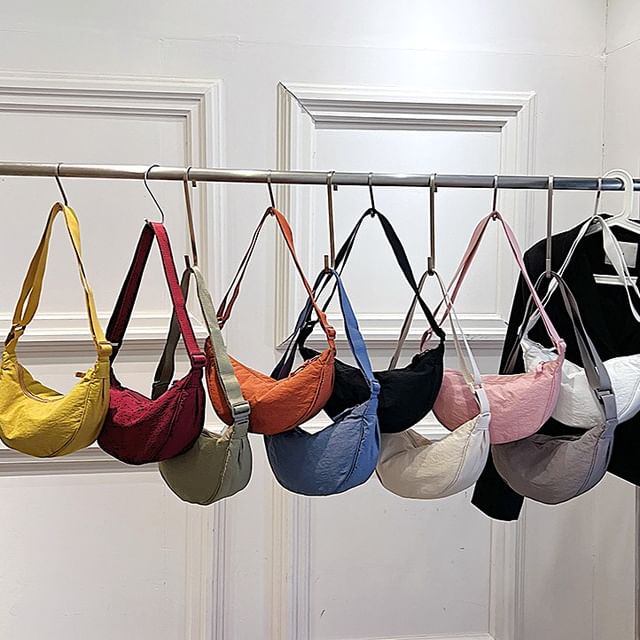 Hikuozy-Canvas Plain Hobo Bag