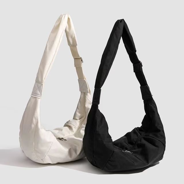 Basaran-Plain Nylon Crossbody Bag