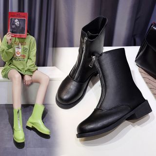 short block heel boots