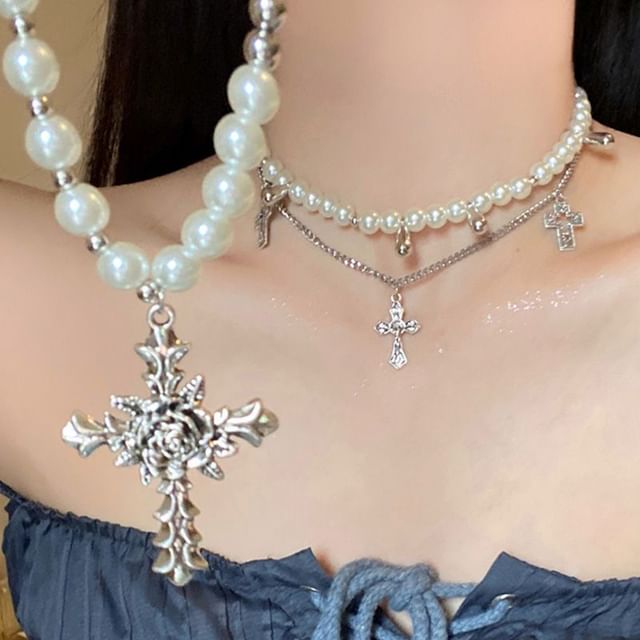 Gemsha-Faux Pearl Necklace Various Designs