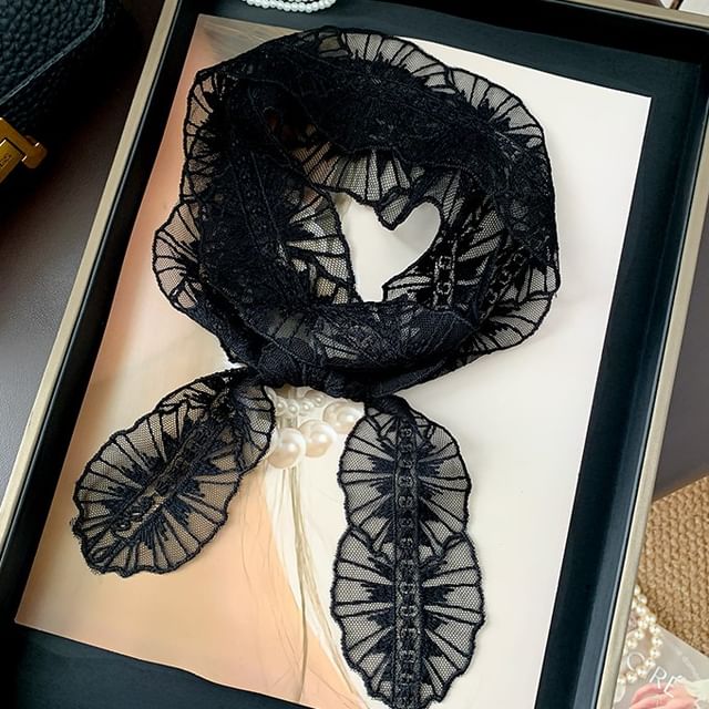 Amandier-Lace Thin Scarf