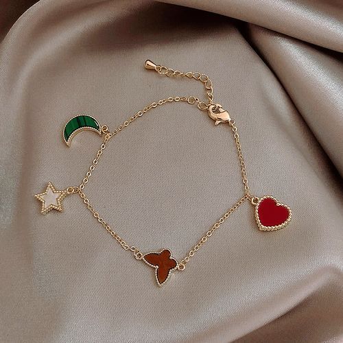 True Glam - Alloy Heart Butterfly Moon & Star Bracelet | YesStyle